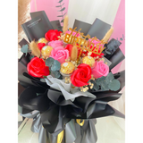 Soap Flower Bouquet With Cake (Penang Delivery only)