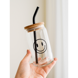 Glass Tumbler | Smile Face Set Of 2 | (West Malaysia Delivery)