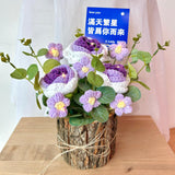 Purple Rose Crochet Flower Pot (Klang Valley Delivery Only)