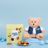 Teddy Bear (Male) + 90g Cookies In Bag Bouquet