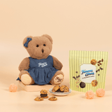 Teddy Bear (Female) + 90g Cookies In Bag Bouquet