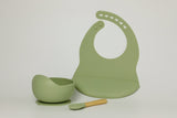 Add-On Silicone Suction Bowl, Spoon, and Bib Feeding Set