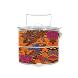 BDARI Tiffin Carrier - Brown Flower Batik (Nationwide Delivery)