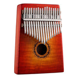 Hluru Kalimba - 17 Keys Solid Curly Maple Wood Gradient Red (Resonant Box) | Nationwide Delivery