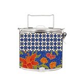 BDARI Tiffin Carrier - Orange Batik Flower (Nationwide Delivery)