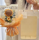 Handmade Crochet Sunflower In Arylic Ball Bouquet (Klang Valley Delivery)