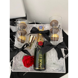 Celebration Moet Champagne With Personalised Couple Champagne Glass (Nationwide Delivery)