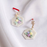 Pastel Pearlescent #11 Polymer Clay Gold Handmade Earring