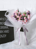 Scentales Minimalist Pink & Purple Tulip Flower Bouquet | (Klang Valley Delivery)