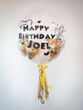 Personalized Bubble Balloon | Reflex Gold & White