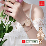 Julius Gift Set Preserved Rose Box Fashion Watch JA-1248B (Rose) + Jewelry Necklace & Earring ESME ES096 (Nationwide Delivery)