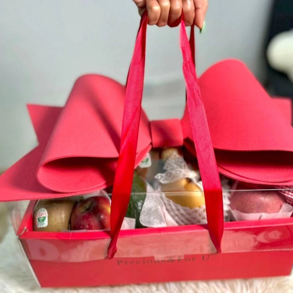Big Red Ribbon Fruits & Flowers Box (Klang Valley Delivery) | Giftr ...