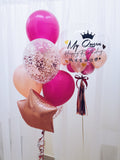 18" Customized Bobo Balloon Package Burgundy+Rosegold (premium)