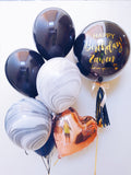 18" Colour BoBo Balloon Package Black with Gold Wording