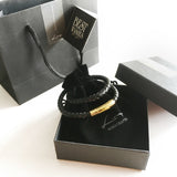 Braided Leather Bracelet - BLACK