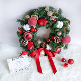 Merry & Bright Festive X’Mas Wreath With LED Fairy Lights (Klang Valley Delivery Only)