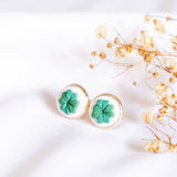 Clover Gold Stud Polymer Clay Earring (Nationwide Delivery)