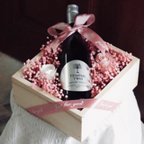 Baby Breath Flower Wine Wood Box | (Klang Valley Delivery Only)