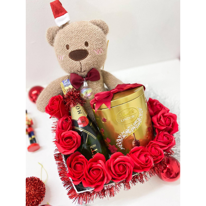 Santa Bear Moet & Lindt Chocolate Gift Set - Christmas | Giftr ...