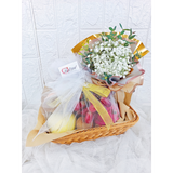 Fruits & Fresh Flowers Basket  (Klang Valley Delivery)