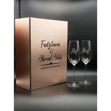 Engraved Champagne Glass Couple Design (Nationwide Delivery)