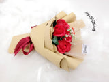 Red Soap Roses With Transparent Balloon Bouquet
