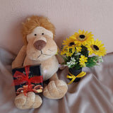 Lion Roar Soft Toy, Chocolate and Sunflower Arrangement Gift Set (Klang Valley Delivery)