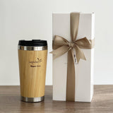 Personalized Bamboo Travel Coffee Mug Tumbler (Can add name or emoji, no picture) ( 4 -6 working days)