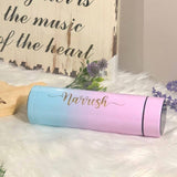 Personalised Stainless Steel Water Thermos Flask with LED Temperature Display - Pastel Gradient Colour (3-5 Working Days)
