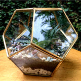 Geode Design Medium Copper Frame Terrarium - Gold