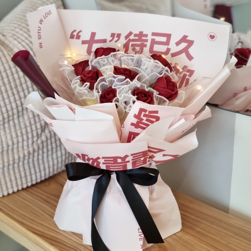 Aionnest Qixi Special | Premium Rose Soap Boquet | Red (Klang Valley Delivery)