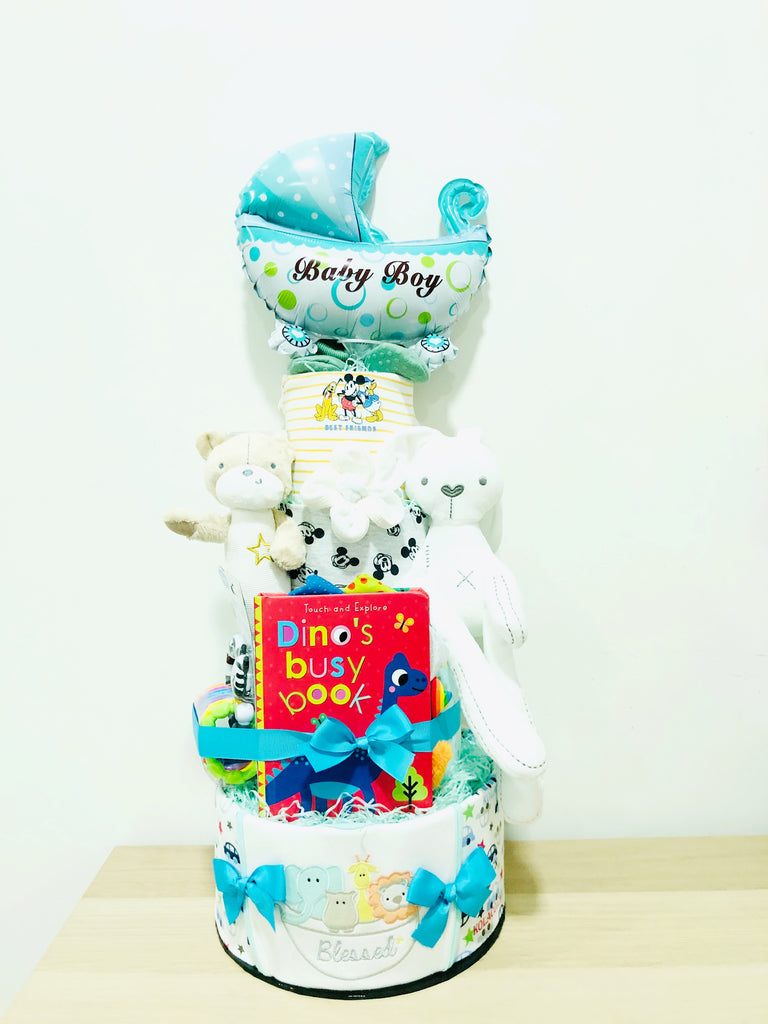 SET E Baby Boy Diaper Cake (Klang Valley Delivery)