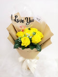 Yellow Rose Soap With Transparent Balloon Bouquet