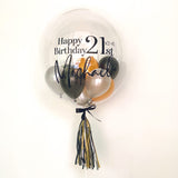 24" Single Bubble Balloon (Black & Gold)