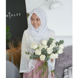 Minimalist White Rose Bridal Flower Bouquet (Johor Bahru Delivery Only)