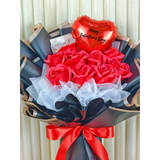 Soap Rose Bouquet With Mini Foil Balloon (Artificial Flower) | (Klang Valley Delivery Only)