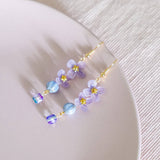 Ethereal Flower #1 Lavender Hydrangea Handmade Flower Gold Earring