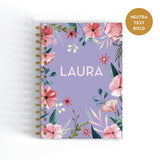 Floral Lavender - A5 Wire-O Personalised Notebook (West Malaysia Delivery Only)