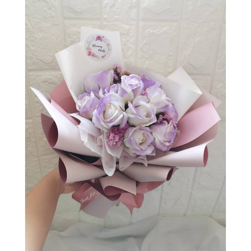 Valentine's Day 2024 Lilac Soap Flower Bouquet (Artificial Flower) | Klang Valley Delivery