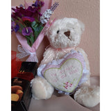 The Warmest Hugs and Wishes Teddy Bear, Chocolate and Artificial Mini Mixed Flowers Bouquet Gift Set (Klang Valley Delivery)