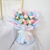 Sweet Blue Pink Flower Bouquet (Kuching Delivery Only)