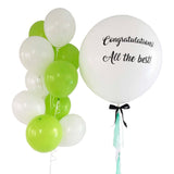 36" Green & White Jumbo Balloon Bouquet