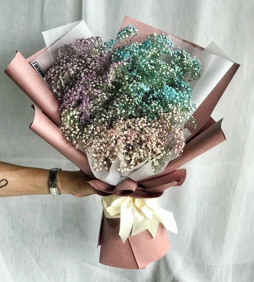 Misty Magic Colourful Baby Breath Bouquet (Ipoh Delivery Only)