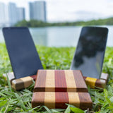 Unique Handmade Merbau Wood Mobile Phone Holder Stand - 2 Units (Nationwide Delivery)