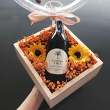 Baby Breath Flower Wine Wood Box | (Klang Valley Delivery Only)