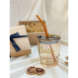 Summer Vibes | Personalized Glass Cup With Straw (Klang Valley Delivery)