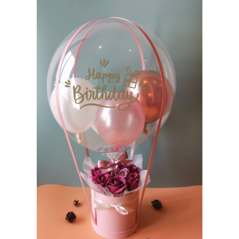Wonderful (Artificial Soap Flower Box with Balloon)