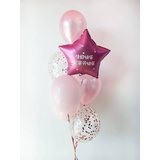 Shape Foil Helium Bunch | Pearl Pink & Pastel Pink (Klang Valley Delivery Only)