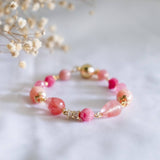 Watermelon Red Rhodochrosite Gold Handmade Bracelet - CNY Hampers & Gifts 2025