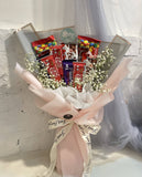 Mix Assorted Chocolate With White Babys Breath Bouquet (Kota Kinabalu Delivery Only)